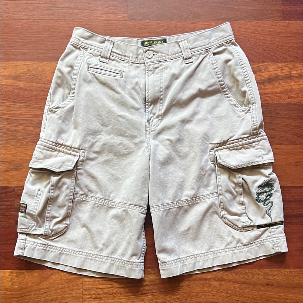 Vintage JNCO baggy cargo khaki shorts